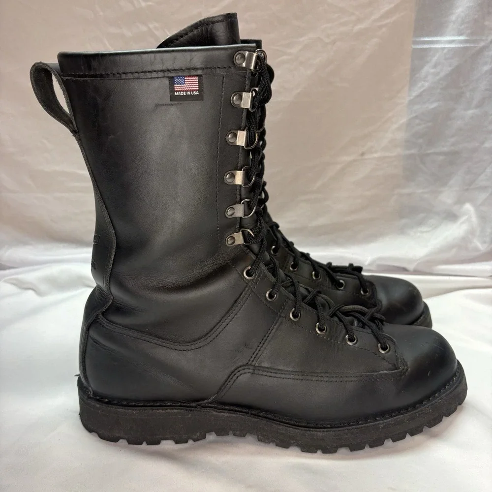Danner Fort‎ Lewis 10in Mens Black Leather USA Military Boots 69110 13 D